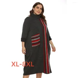 Plus Size Dresses 4xl 5xl 6xl 7xl 8xl Winter For Women Flower Print Vestidos Para Mujeres Sexy Club Prom Evening