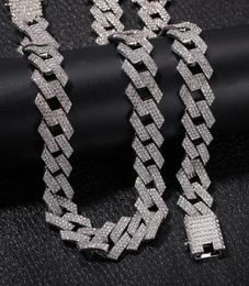 Iced Out Miami Cuban Link Chain Mens Rose Gold Chains Thick Necklace Bracelet Fashion Hip Hop Jewelry5466414