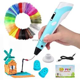 Intelligence toys 3D Pen Printing Pencils OLED Display Gel Art Craft Printer PLA Filament 3D Drawing Print For Kids/Adults Creative For Draw Paint1L23116