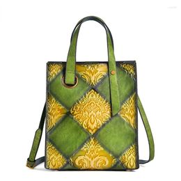 Evening Bags Fashion Luxury Handbags Women Designer Vintage Patchwork Genuine Leather Handbag Ladies Cowhide Messenger Shoulder Bag Tote