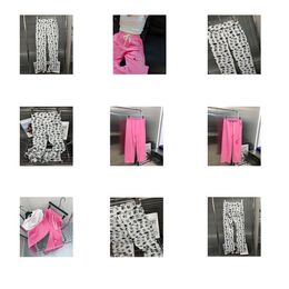 Sweat pants women straight pants casual wear office pink hole white plush printed dog pattern cute cool drag loose comfortable school can wear fashion high street New