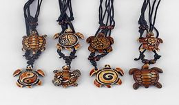 Drop 8pcs Mixed Styles Ethnic Tribal Faux Yak Bone Sea Turtle Pendants Necklace Adjustable3554440