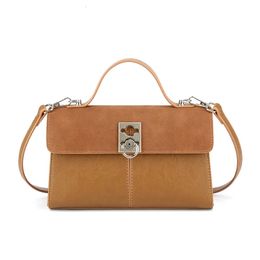 Evening Bag PU Vintage Frosted Handbag Crossbody Small Square Shoulder Bag 2023 Autumn Casual Shopping Yellow Brown Ladies Hands 231212