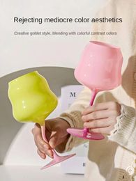 Mugs KAWASIMAYA Design Creative Gift Wine Glasses For Girls Cute Good Looking Pink Glass Tall High Quality 231212