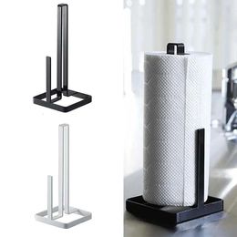 Toilet Paper Holders Kitchen Roll Paper Towel Holder Bathroom Tissue Stand Black And White Napkins Rack Home Kitchen Storage Accessories 231212