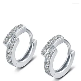 Hoop Earrings Classic Moissanite Lab Diamond Ear Buckles For Women 925 Sterling Silver Fine Jewellery Gift MSE022