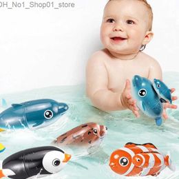 Bath Toys Cute Marine Baby Bath Toys Electric Swimming Octupus Penguin Toys Infan Bathtub Water toys Summer Toys Toodler Beach Bath Toys Q231212