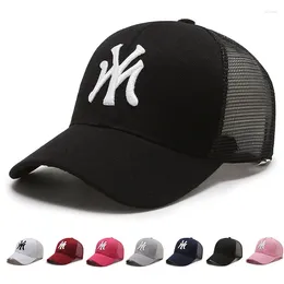 Ball Caps Summer Fashion Solid Colour Letters Baseball Men Women Outdoor Sports Travel Mesh Cap Adult Breathable Sunscreen Sun Hat