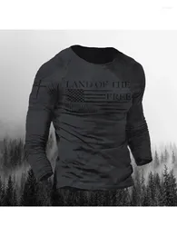Men's T Shirts Outdoor Sports T-shirt 2023 Autumn And Winter Casual Solid Colour Long Sleeve Hiking Clothing Tops