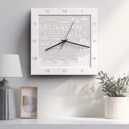 Wall Clocks Elegant Home Clock Decoration Hand Gift White Living Room Round Modern Fashion Battery Office Reloj Decor