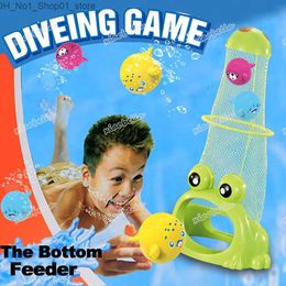 Bath Toys Summer Diving Training Toys Feed The Frog Game The Bottom Feeder Underwater Swimming Pool Dive Toys Bath Toys for Boys and Girls Q231211
