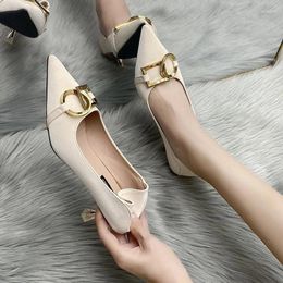 Dress Shoes High Heels Women 2023 Korean Style Pointed Shallow Mouth Stiletto Fashion