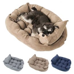 kennels pens Warm Dog Sofa Bed Winter Pet Dog Cat Bed Sleeping House Kennel Mat Cat Puppy Mattress Pet House Cushion For Small Large Dogs 231212