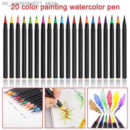 Watercolour Brush Pens 20 Pcs Diy Paint Brush Water Colour Pen Brush For Colouring Books Comic Beginner Painting Drawing Art Supplies For Kids Gifts Q231212