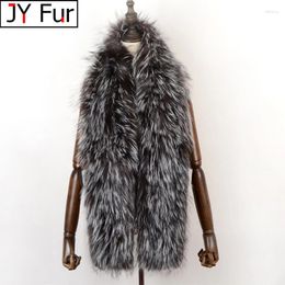 Scarves Women Real Fur Scarf Long Style Lady Warm Soft Knitted Shawl Wrap Natural Pashmina