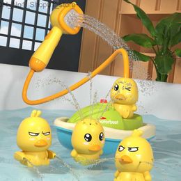 Bath Toys Baby Bath Toys Cute Duck Electric Water Spray Bathroom Bathing Toys Kids Bath And Shower Bathtubs Interactive Boy girl Gifts Q231212