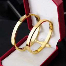 Bangle Bracelets Designer bracelet luxury lover Jewellery thin cuff Gold Silver Rose diamond 4CZ Stainless Titanium Steel Charm Brac317B