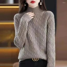 Women's Sweaters Women Sweater Turtleneck Jumpers Knitted Solid Cashmere Pullover Elegant 2023 Autumn Winter Long Sleeve Bttoming Shirts