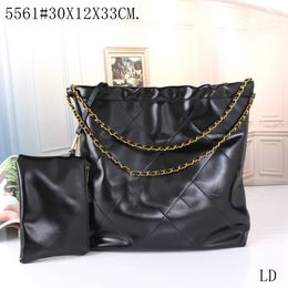 Black designer hobo bags with clutch purse double chain strap lady luxurys shoulder bags PU purses designer woman handbag 30cm bucket tote shopping bags