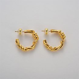 Instagram French Unique Irregular Knot Metal Earrings Women's Fashion Vintage All-Match Light Luxury Charm Jewellery