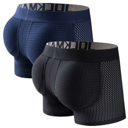 Jockmail Pcs Sexy Men Padded Underwear Mesh Boxer Buttocks Lifter Enlarge Butt Push Up Pad Underpants Cuecas Gay Male Panties