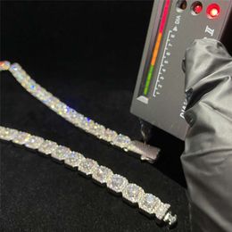 Customised Quality Luxury Diamond Cuban Link Chain Iced Out Hip Hop 925 Sterling Silver Vvs Moissanite Cuban Necklace