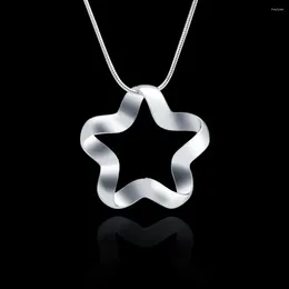 Chains Noble 925 Stamped Silver Charms Creative Stars Pendant Necklace For Women Christmas Gifts Wedding Party Fashion Jewellery