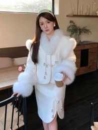 Casual Dresses Special Tone Late Autumn Little Girl Fur Tray Buckle Short Half Skirt Suit Dress