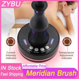 Electric Lymphatic Drainage Machine Meridian Body Massage Brush Microcurrent Anti Cellulite Guasha Physiotherapy Apparatus Red Light Infrared Heat EMS Guasha