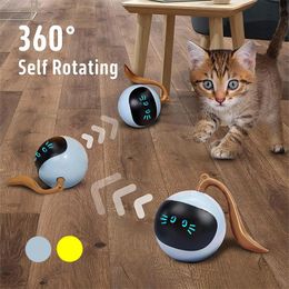 Cat Toys Smart Toy USB Ball For Cats Dogs Rechargeable Self Rotating Indoor Kitten Electronic Accessories 231211