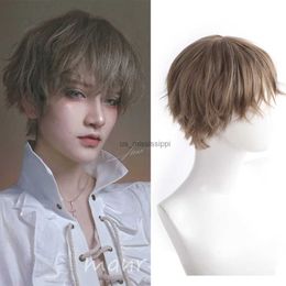 Cosplay Wigs Short Straight With Bangs Synthetic Wig Cosplay Anime Party Daily Costume Wig For Men Women Black Heat Resistant Fake HairL240124