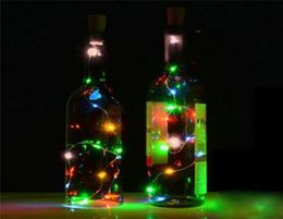 10 LED 8 LED Solar Wine Bottle Stopper Copper Glow Party Supplies Cork Shaped String Light LED Night Fairy Light4553909
