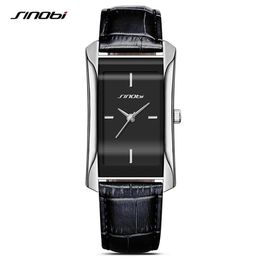 SINOBI Elegant Women's Rectangle Wrist Watches Durable Leather Watchband Top Luxury Brand Ladies Geneva Quartz Clock Female G2726