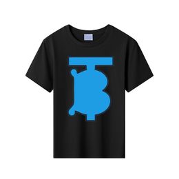 Kids Fashion T-shirts Tops New Hot Tees Boys Girls B Letters Shirts Solid Colour 100% Cotton Spring Short Sleeve Children Summer Clothes esskids CXD2312124