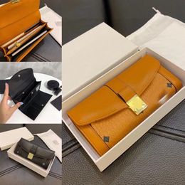 Korean Wallets fashion ladies long large capacity wallet top men's M leather printed button wallet credit card package2213