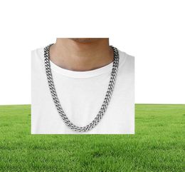 Davieslee Matte Brushed Polished Necklace Mens Chain Cut Curb Cuban Link 316L Stainless Steel Silver Colour 15 mm DHNM18 220217251j5700434