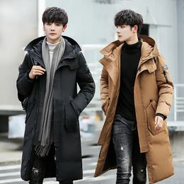 Men s Jackets Men Black Long Duck Down Coats Winter Hooded Casual Quality Male Outdoor Windproof Warm Mens Clothing 231212