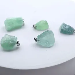 Pendant Necklaces 20pcs Promotion Natural Irregular Raw Ore Green Fluorite Crystal Energy Stone Healing Charms Gift Wholesale
