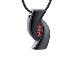 IJD12838 Waterproof High Quality Cool Men Cremation Necklace with Red Stones Stainless Steel Cremation Jewellery Ashes Urn Keepsake 1274851