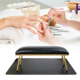 Nail Art Decorations Hand Pillow And Mat Set Accessory Metal Table Non Slip PU Leather Desk Arm Rest For Nails Salon Techs Use