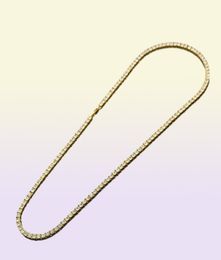 Tennis Necklaces Pendants Jewelry Tennis Graduated 1 Row Simated Diamond Hiphop Chain 18Inch 20Inch 24Inch 30Inch Hip Hop Mens 4415228