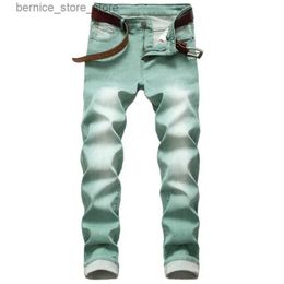 Men's Jeans High Street Men Stretch Slim Jeans Fashion Casual Colors Denim Jeans Trousers Male Green Yellow Cowboy Pants Large Size 28-42 Q231213