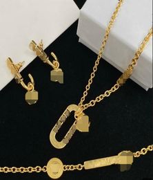 Classic Women Necklaces Bracelet Rings Set Greece Meander Pattern Banshee Portrait 18K Gold Plated New Designed Designer Jewelry BDGH3475944