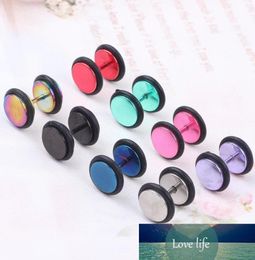Unisex Stainless steel Fake Ear Plug Tunnel Stretcher Ear Expander Expansion Stud Earrings Cheater piercing Jewellery 100Pcs mix col6604932