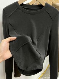 Design Inspired Matte And Thin Velvet Long Sleeved T-Shirt For Women In Spring 2023, Autumn And Winter, With A Western-Style Lining And A