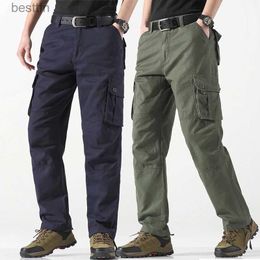 Men's Pants Cargo Pants Tactical Cotton Overalls Outdoor Utility Work Trousers Army Military Relaxed Fit Big Size Hombre ClothingL231212