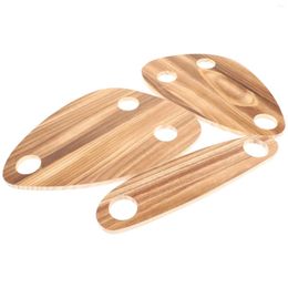 Flatware Sets 3 Pcs Fold Jewelry Tray Cheese Board With Holder Wooden Bottle Topper Trays