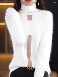 Women's Sweaters Mink Cashmere Sweater High Neck Long Sleeve Autumn And Winter Fashion Soft Pullover Turtle LuXury Women Top Jumper