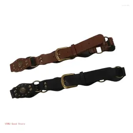 Belts Elegant Ladies Ethnic Waist Belt Delicate Carved Flower Rivet American Women PU Stitching