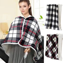 Electric Blanket Heated Blanket Wrap Portable USB Electric Blanket Shawl Adjust Flannel Throw Blanket Winter Heats Up Quickly Heated Cape Pad 231212